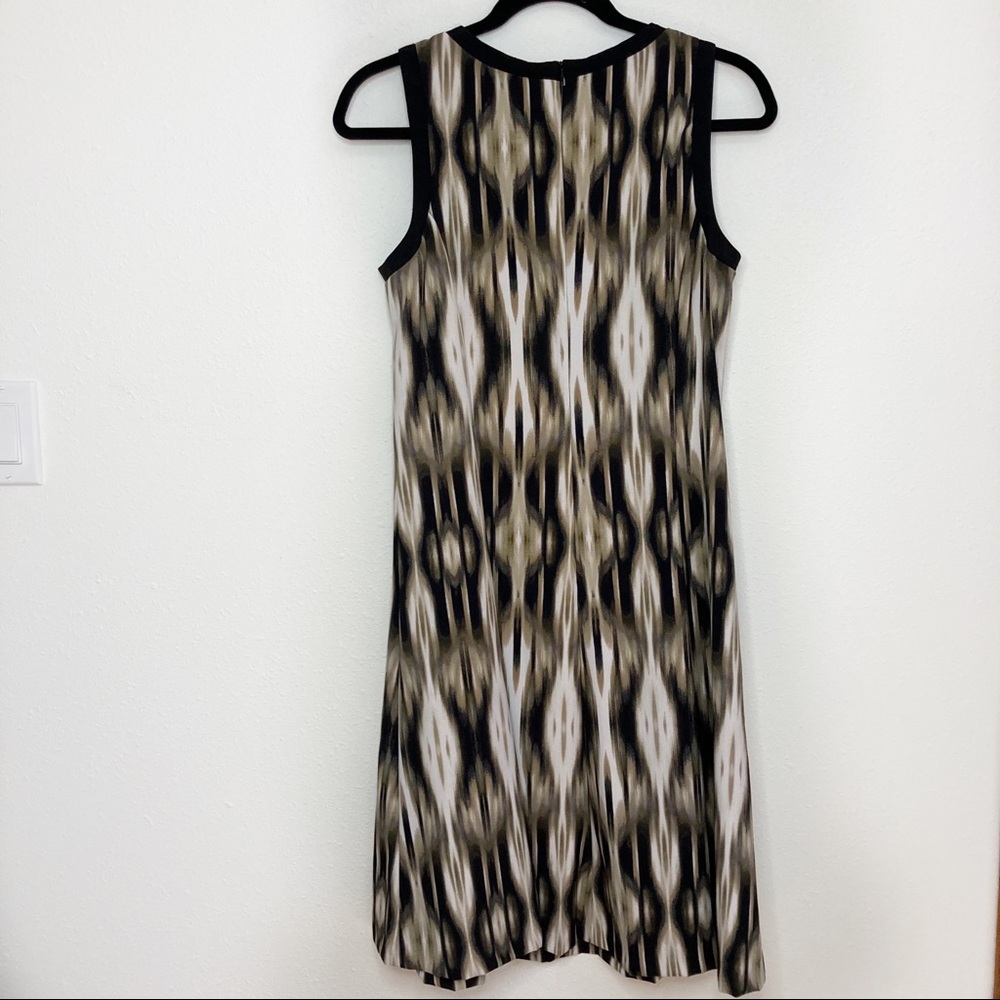 London Times Black Camel Ikat Sleeveless Dress 10